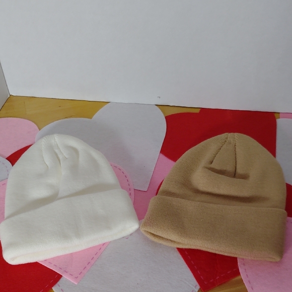 ALO Yoga Adult Adults Beanie Set - Cream and Tan - Picture 5 of 5
